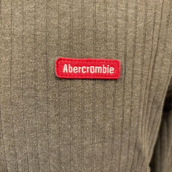 Abercrombie & Fitch Mens Vtg. Green Ribbed Long Sleeve Shirt 100% cotton Size M. - Picture 4 of 5